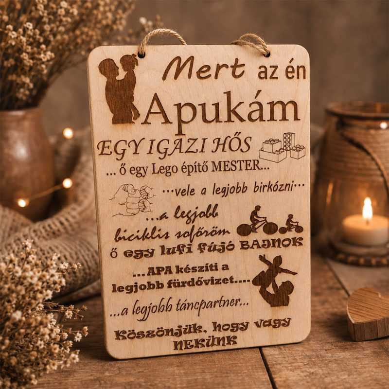 Gravírozott tábla-apa egy hős