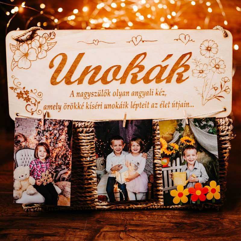 Nagyszülőknek ajándék-Unokák fényképtartó