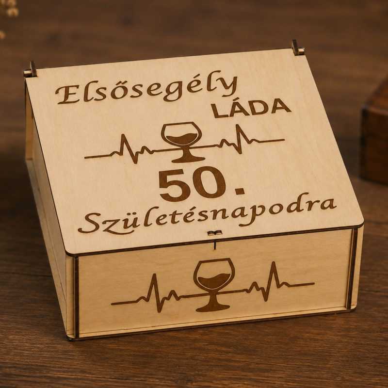 50. Szülinapra ajándékdoboz - elsősegély láda