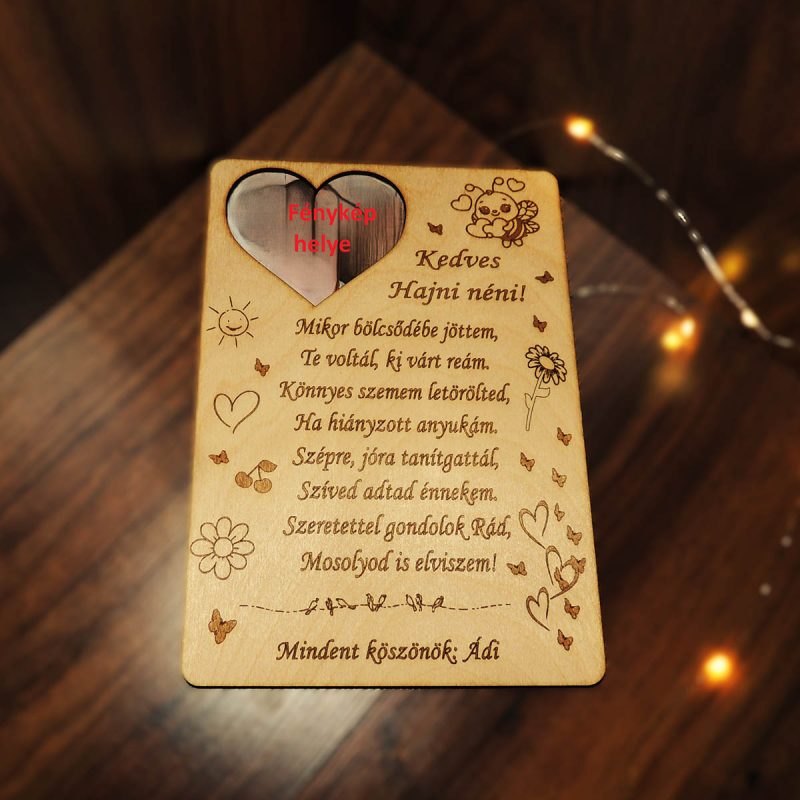 Bölcsödei ballagási köszönet ajándék tábla-fényképes