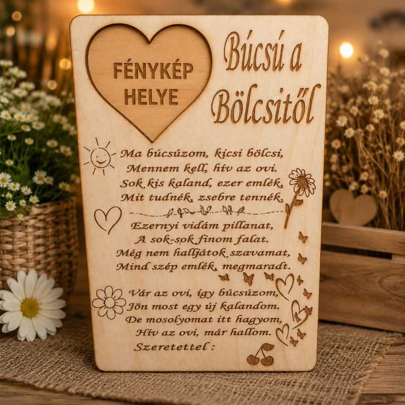 Búcsú a bölcsitől tábla-fényképes