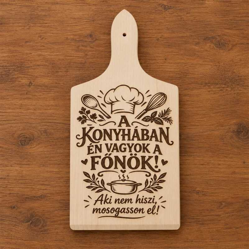 Vágódeszka - Konyhában én vagyok a Főnök felirattal